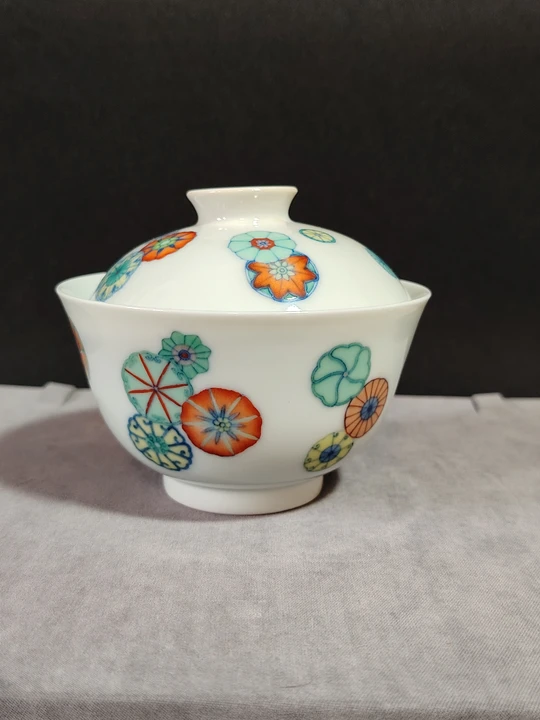 Pique Flower Covered Bowl