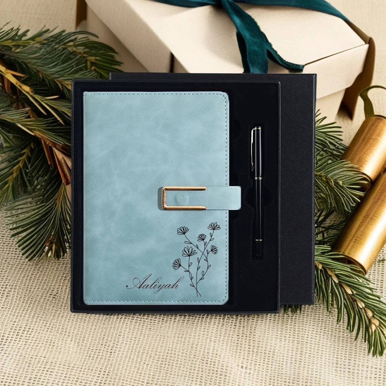 For DIY Custom Leather Journal Set, Engravd A5 Notebook and Pen, Biz Grad Corp & Holidays 