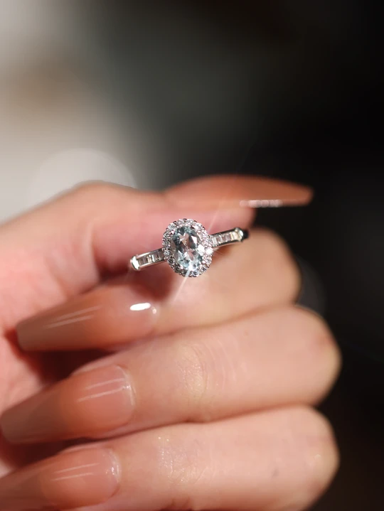 S925 Sterling Silver Sapphire Adjustable Ring For Women