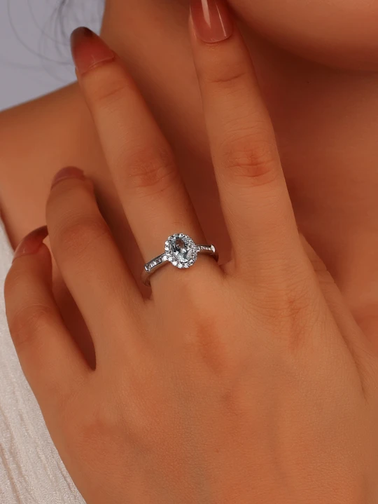 S925 Sterling Silver Sapphire Adjustable Ring For Women