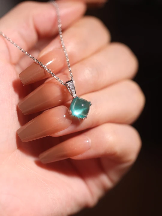 S925 Sterling Silver Paraíba Adjustable Necklace For Women