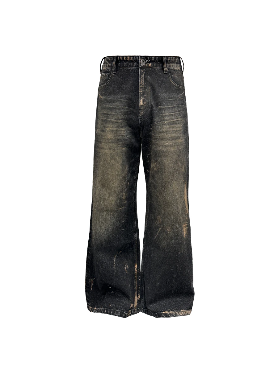パンツ JCAESAR DIRTY DENIMS Jcaesar Dirty Denims – Mud-Dyed Wide-Leg Vintage Jeans