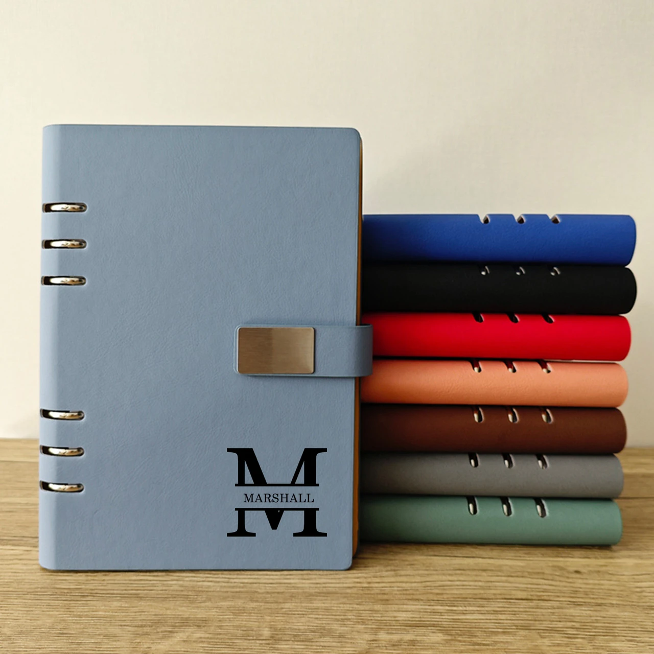 For DIY Personalized PU Leather A5 6 Ring Notebook Business Journal