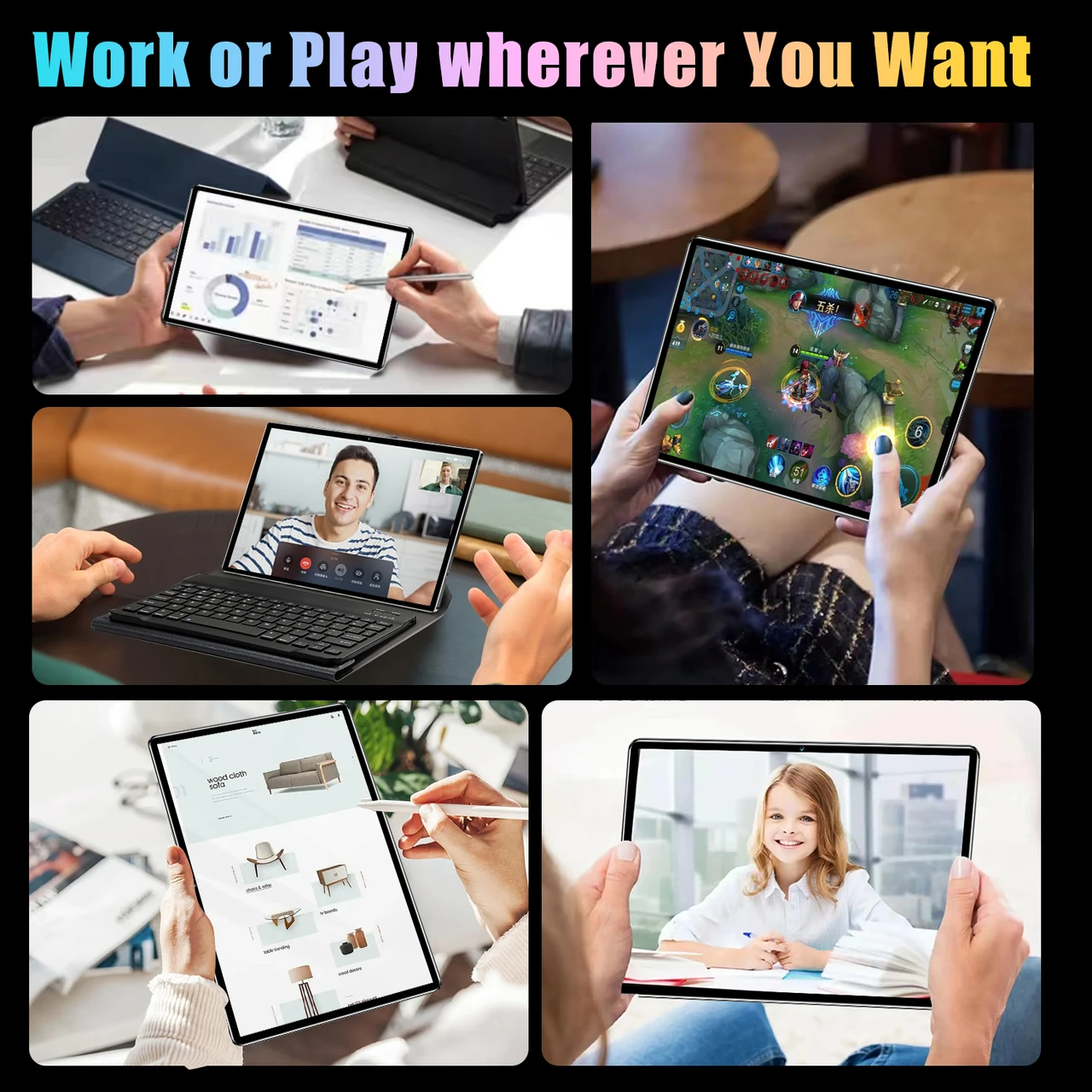 Android Tablet 10 Inch 10 Core Mini Tablets For Adults Gaming Tablet Computer Tablets With 8GB Ram+512GB Rom, 8000mAh, Front And Rear Cameras, Supports SIM Card Call Digital Notepad College Supplies