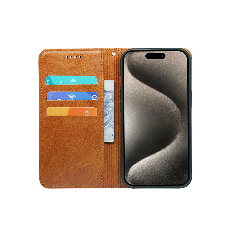 For iPhone Magnetic PU Leather Flip Case with Stand Function