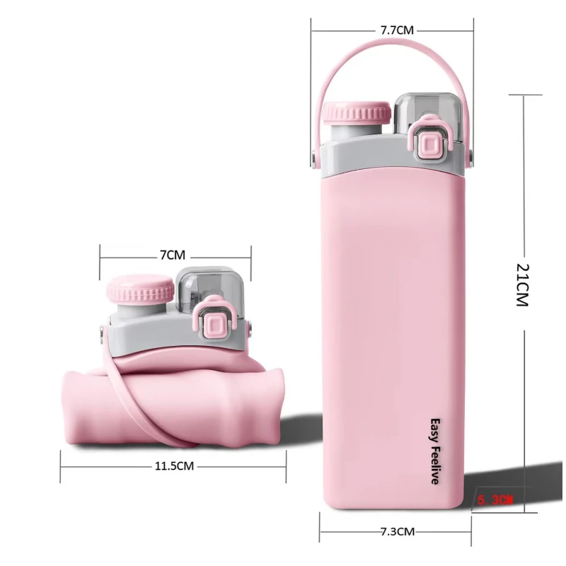 Collapsible Water Bottle Leakproof Reusable Portable Ultra Durable Water Bottle Suitable for Travel Adventure Outdoor Sports