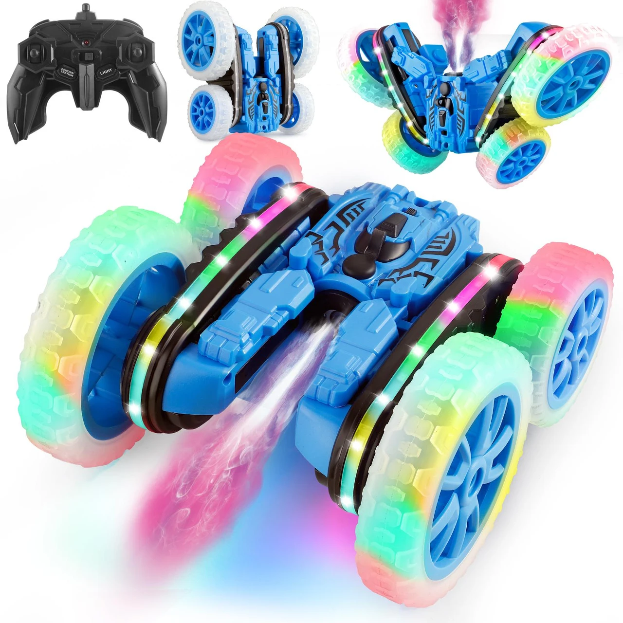 RC Stunt Car Toy for Kids - 4WD 360° Rotation & Flip, Double-Sided Design, Remote Control for Extreme Stunts, Suitable for Ages 8-10