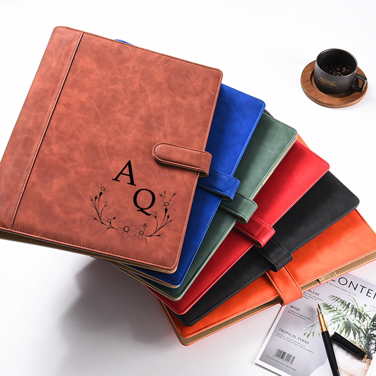 For DIY Custom PU Leather A4 Binder Folder Business Sales Use
