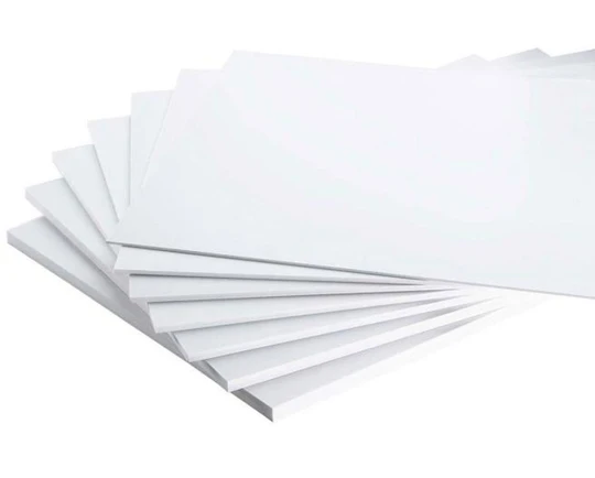 White rigid plastic PVC foam