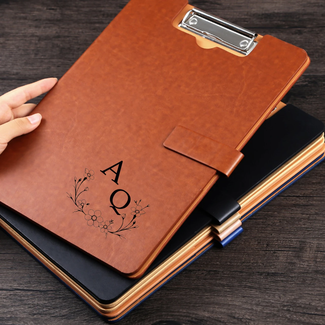 For DIY Custom PU Leather A4 Clipboard Folder Contract Signing
