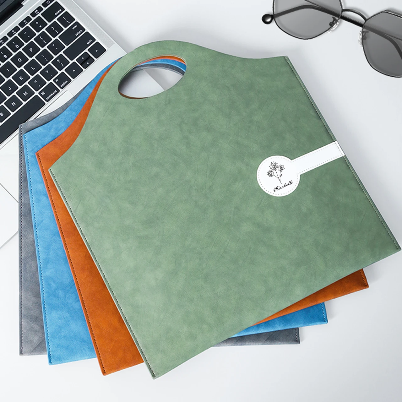 For DIY Custom PU Leather Document Bag Waterproof Business Folder