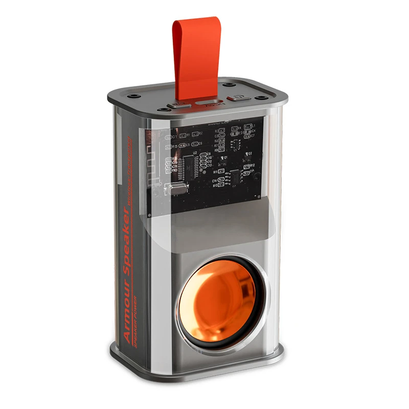 Mini Transparent Bluetooth Speaker 5W Deep Bass TWS LED Lights