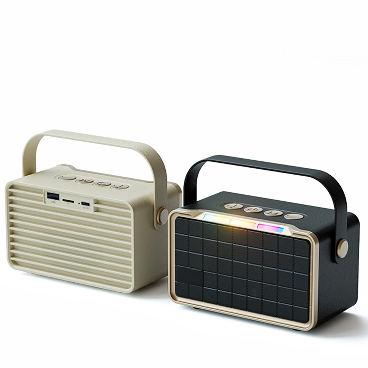 Retro Portable Bluetooth Speaker Mini HiFi Stereo with FM Radio