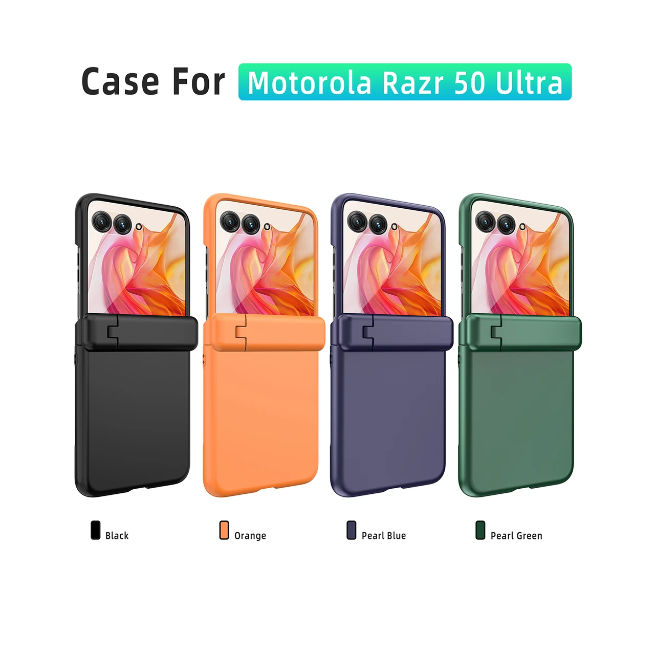 For Motorola Razr 50 Ultra Hinge Guard Glossy PC Foldable Case