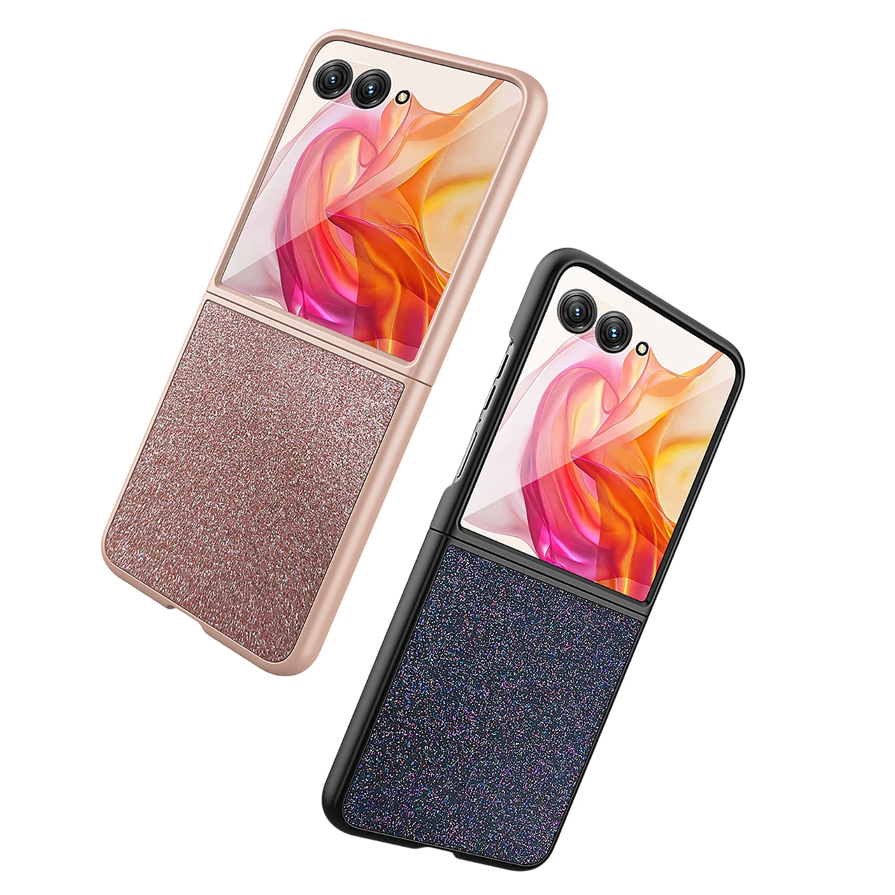 For Motorola Razr 50 Ultra Glitter Leather Shockproof Slim PC Case