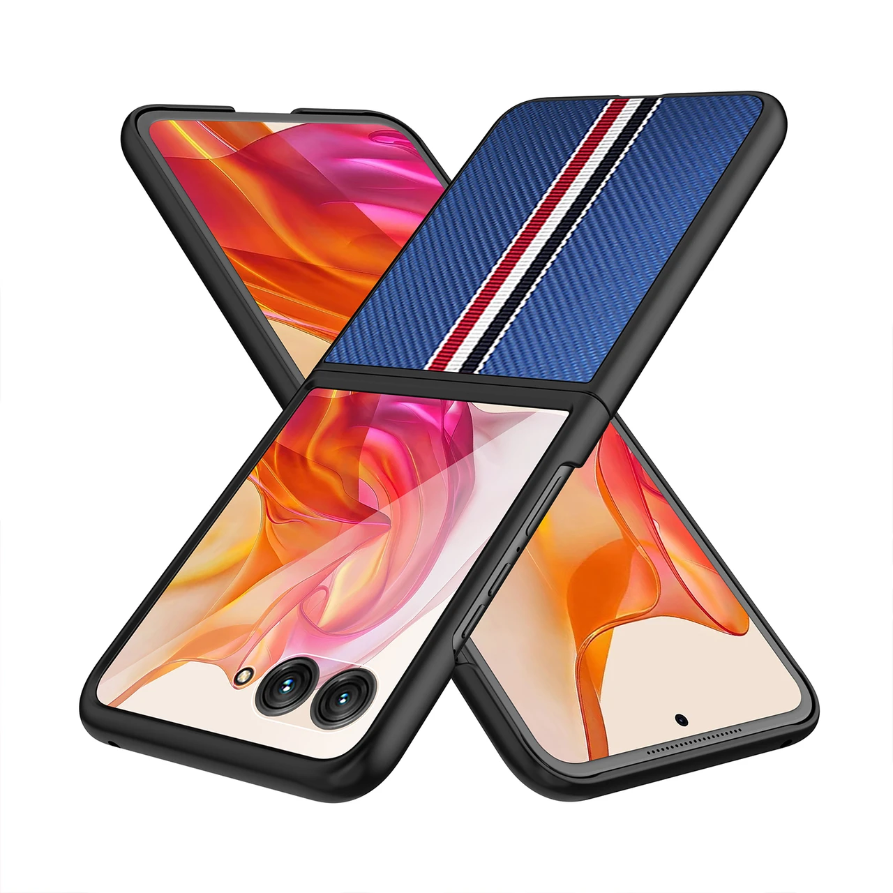 For Motorola Razr 50 Ultra Ribbon Texture Skin Feel Shockproof Case