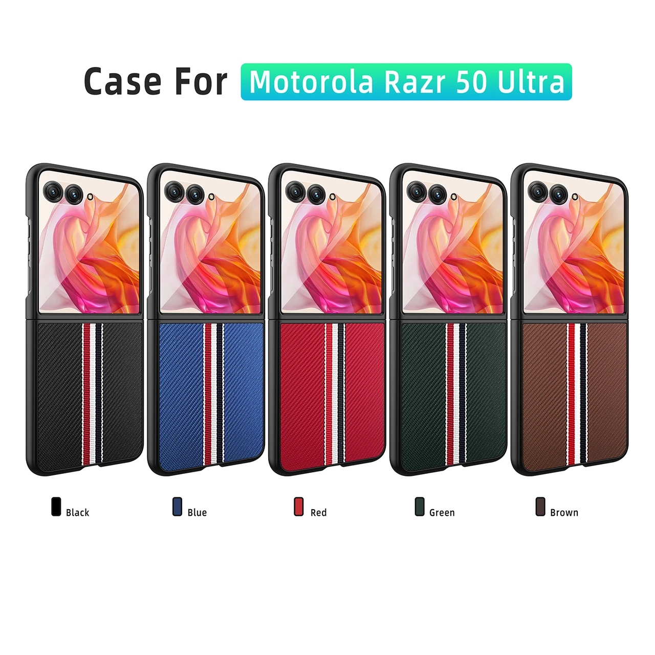 For Motorola Razr 50 Ultra Ribbon Texture Skin Feel Shockproof Case