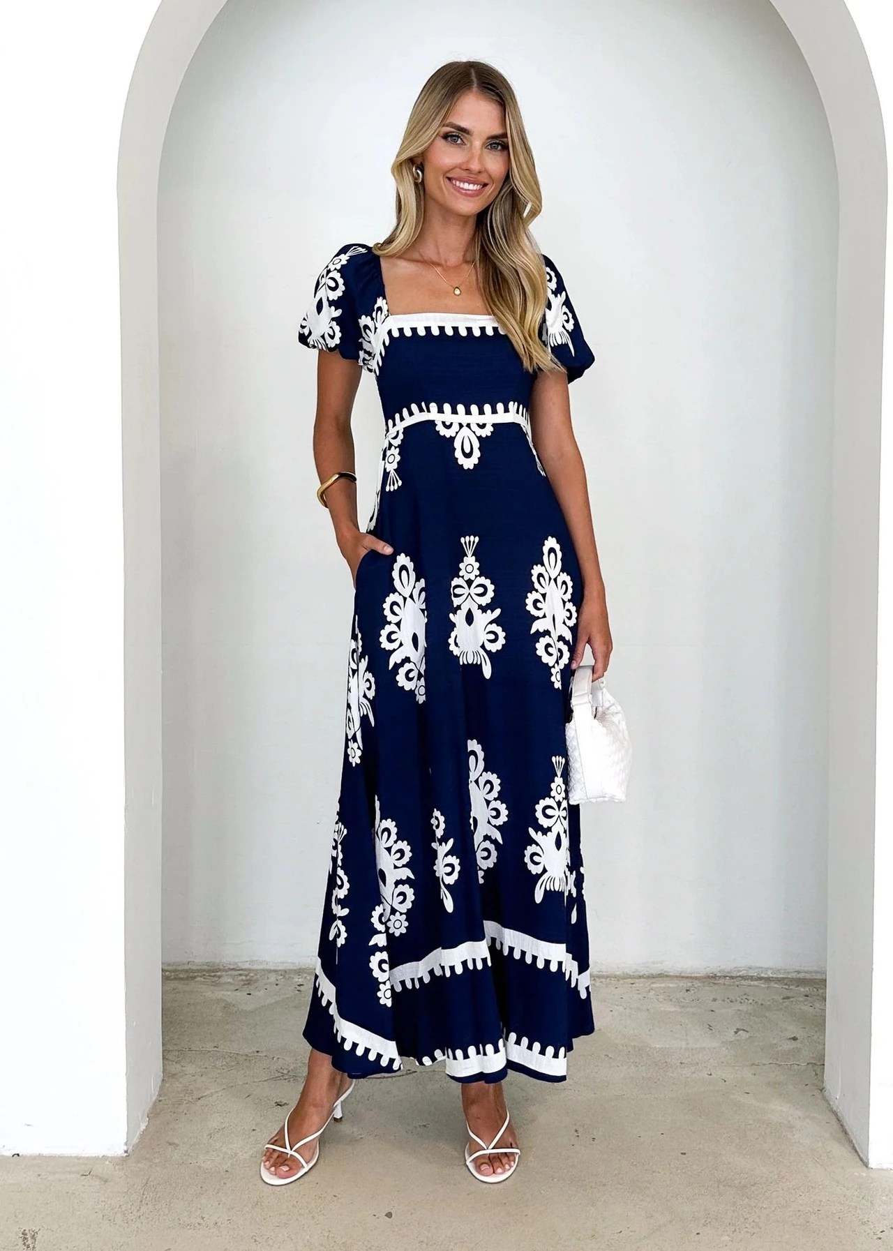 Dbvacay  Vacation-style printed beach  Maxi Dress