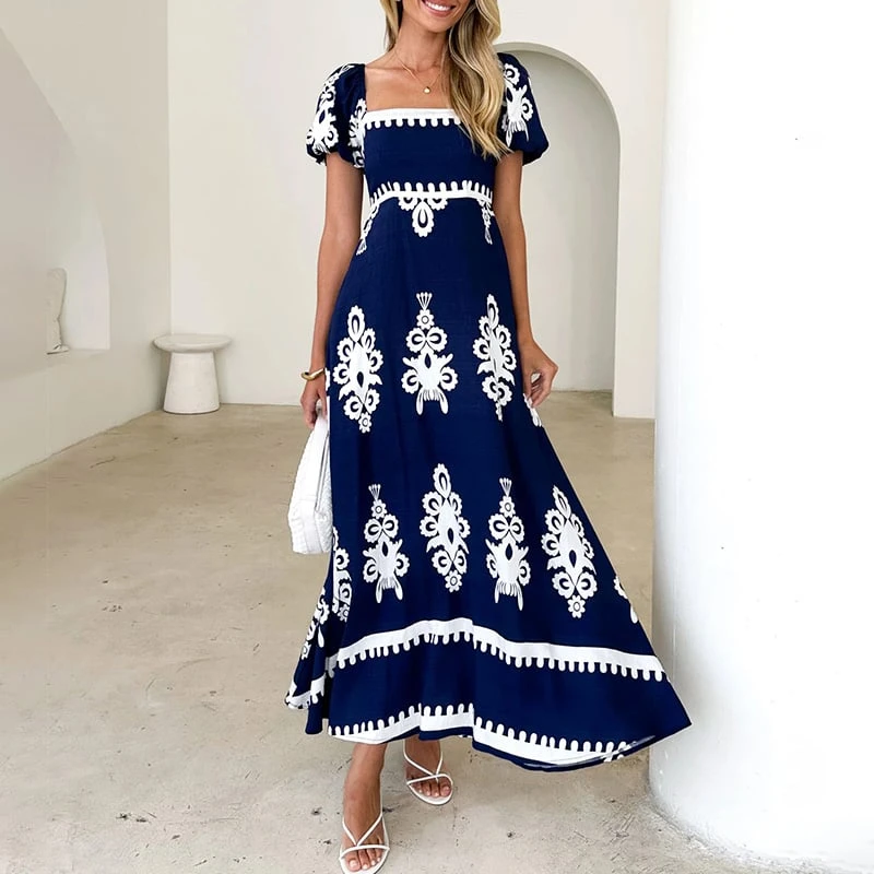 Dbvacay  Vacation-style printed beach  Maxi Dress