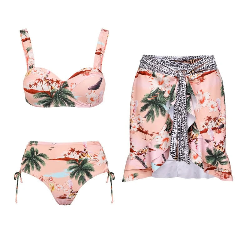 Printed Bikini Swimsuit Set