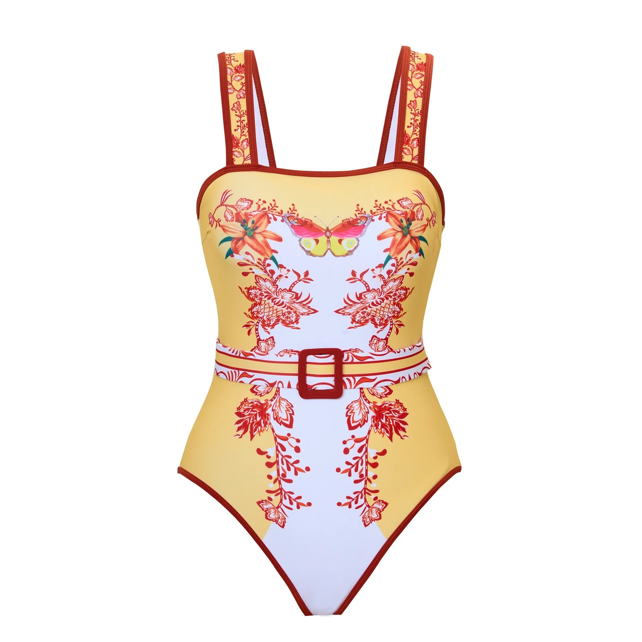 Printed One Piece Swimsuit Set