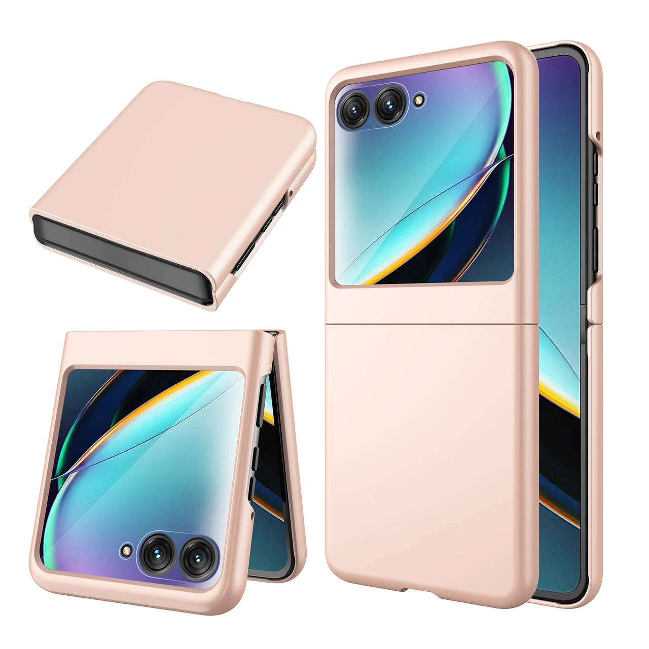 For Motorola Razr 50 Solid Color Glossy Case Slim Shockproof Cover