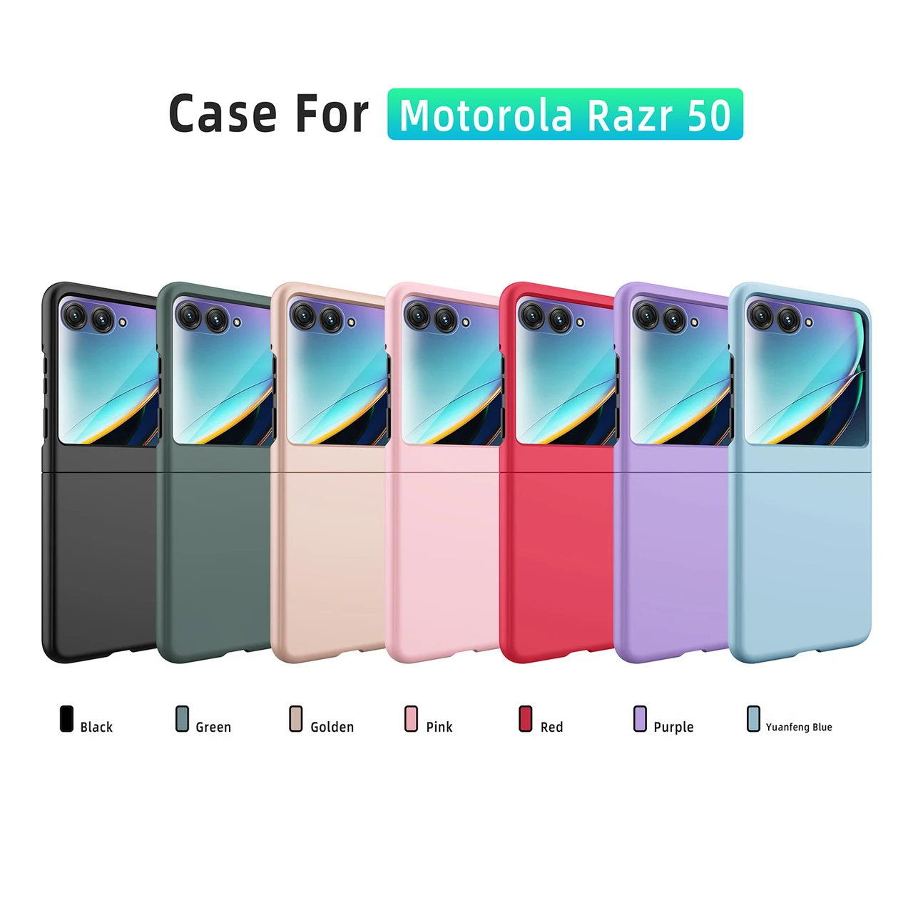For Motorola Razr 50 Solid Color Glossy Case Slim Shockproof Cover