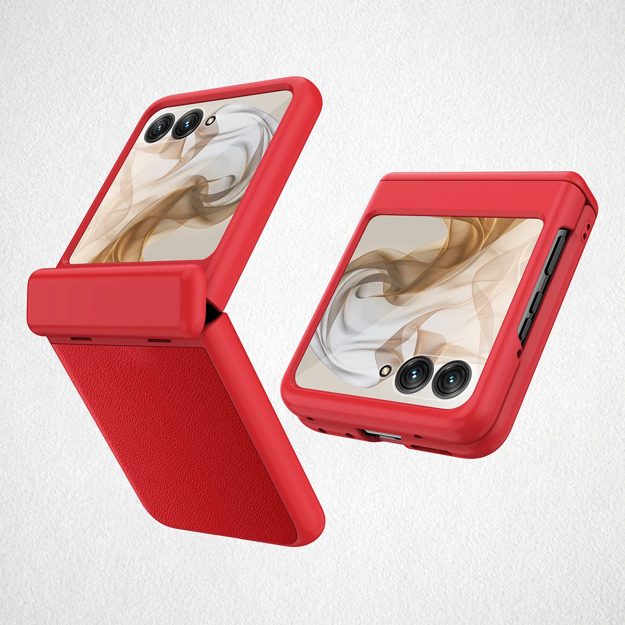 For Motorola Razr 50 Litchi Texture Case Spring Hinge Shockproof Cover