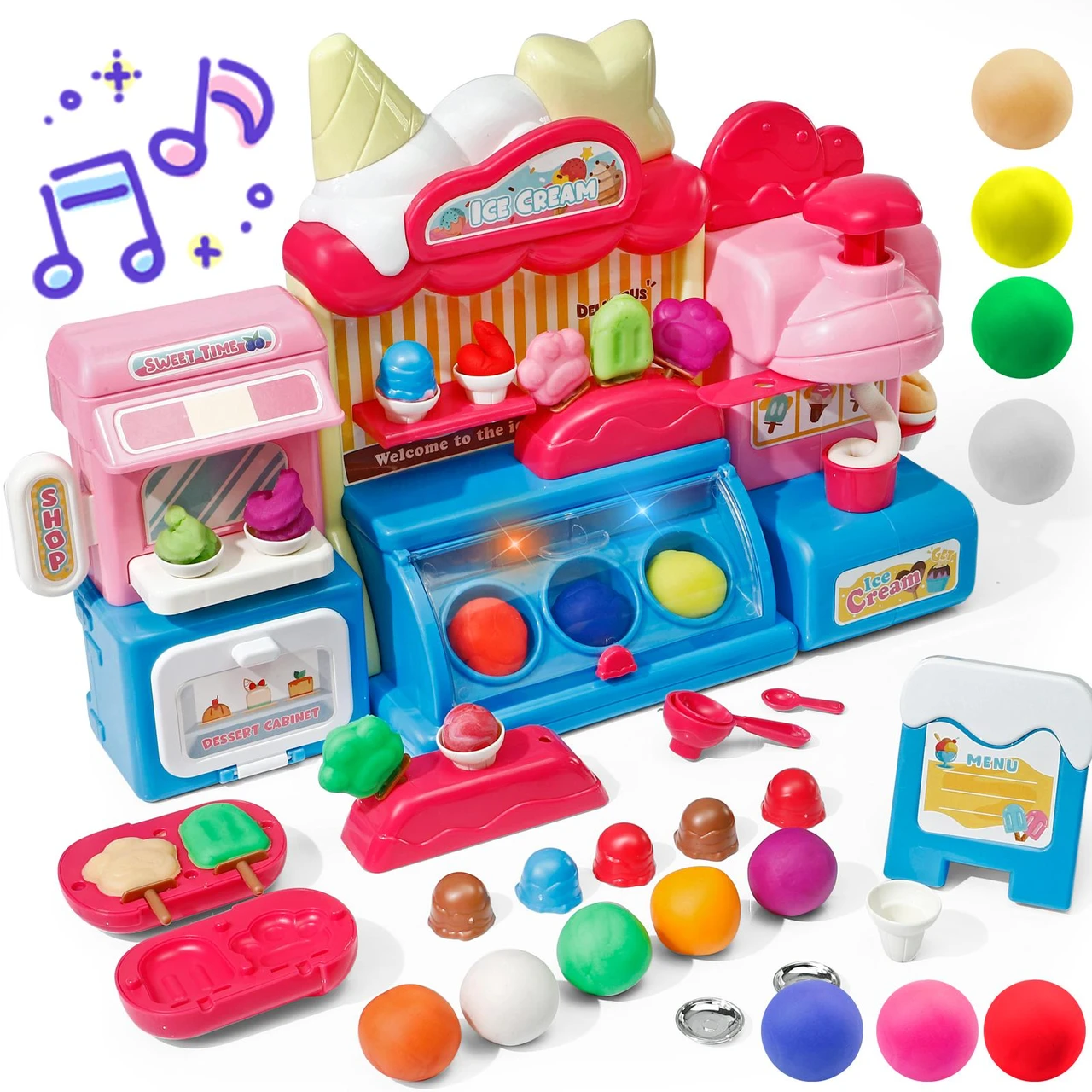 Ice Cream & Popsicle House Modeling Air Dry Clay Set,with Multiple Sculpting  Magic Foam Clay for Kids Artsity, Perfect Gift for Boys and Girls