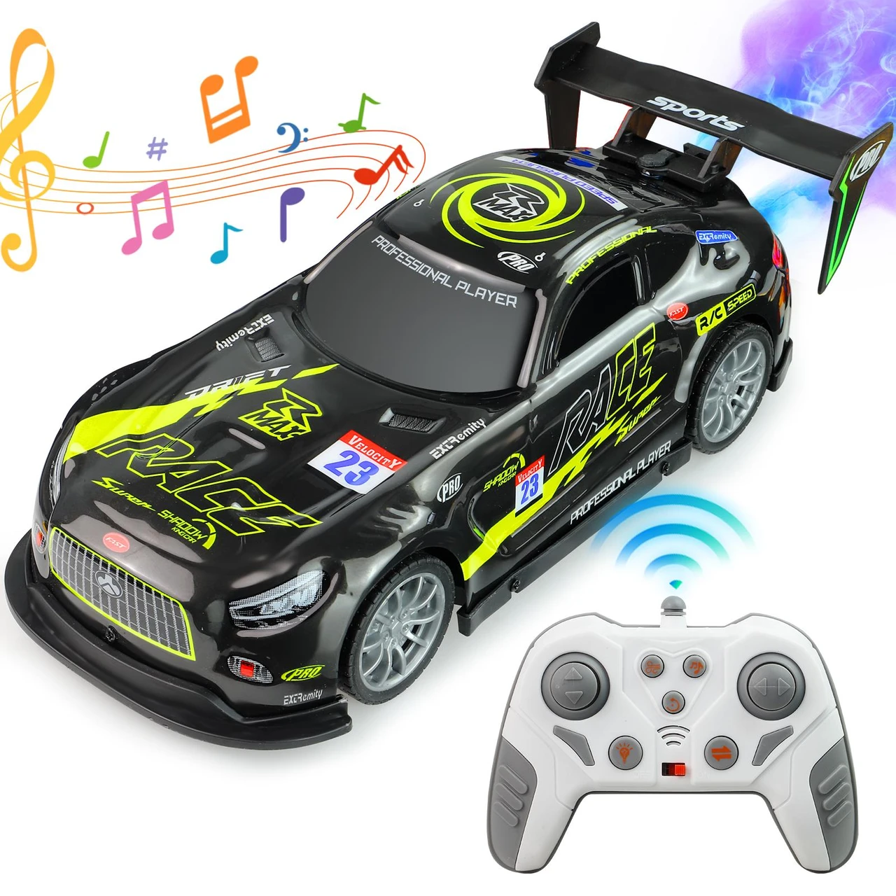 1:16 Alloy Drift RC Car - 4WD Remote Control Car with LED Lights, High-Performance Drift Tires, and Turbo Boost for Maximum Speed
