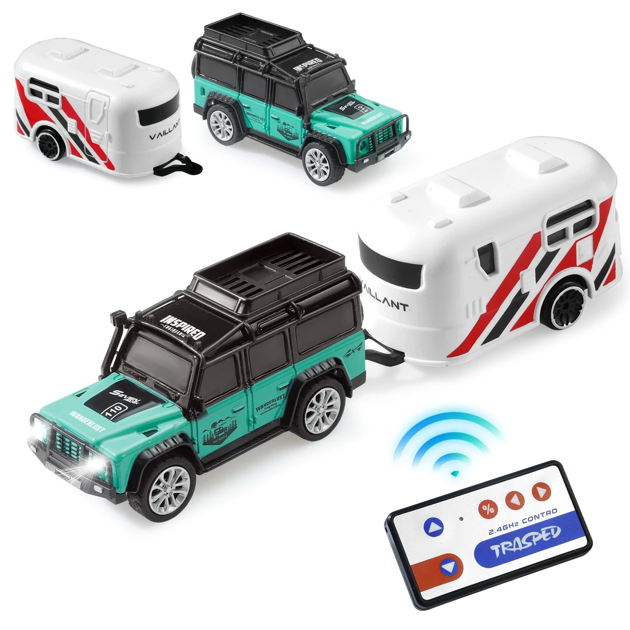 Alloy Off-Road Mini RC Monster Truck – 1:64 Scale Remote Control Car with LED Lights, USB Rechargeable – Fun Toy for Kids