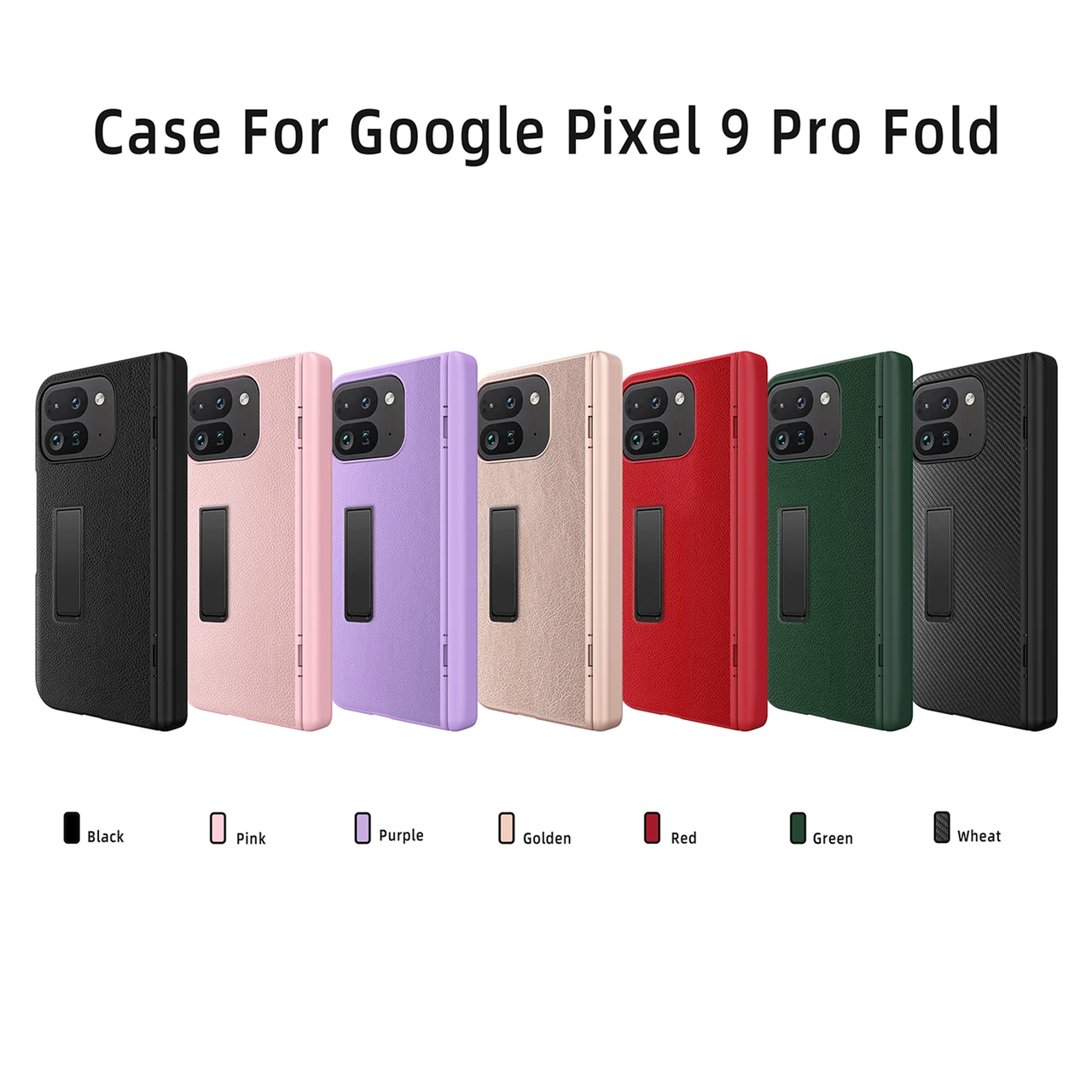 For Pixel 9 Pro Fold Leather Stand Case Business Style Shockproof Cover