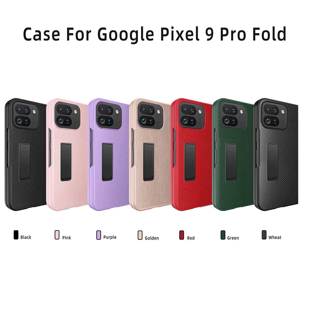 For Google Pixel 9 Pro Fold Litchi Texture Leather Stand Case