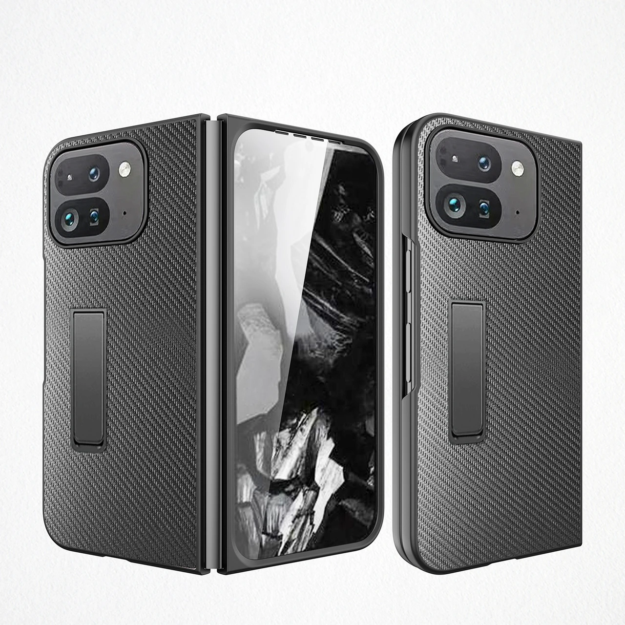 For Google Pixel 9 Pro Fold Litchi Texture Leather Stand Case