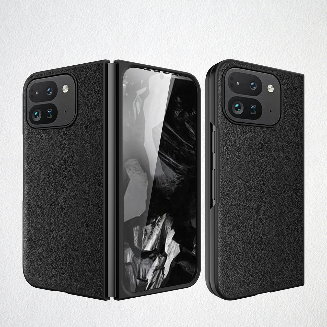 For Google Pixel 9 Pro Fold Leather Texture Litchi Pattern Phone Case