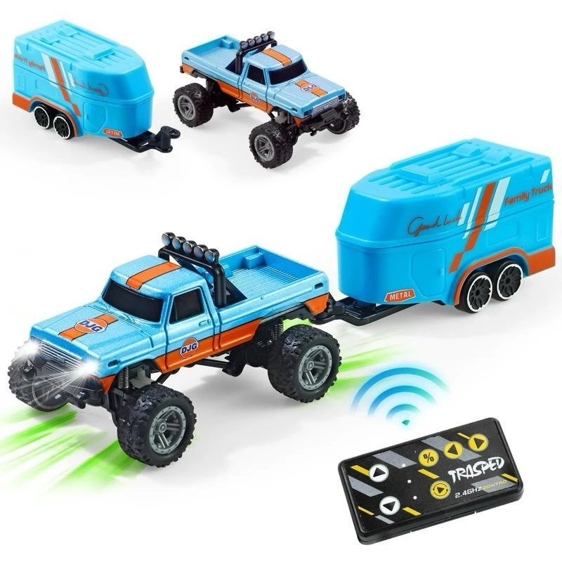 1:64 Mini RC Monster Truck – Alloy Off-Road Remote Control Car, USB Rechargeable with LED Lights – Exciting Toy for Kids