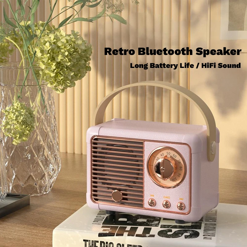 Vintage Retro Bluetooth Speaker Portable Mini Radio Speaker with Bass