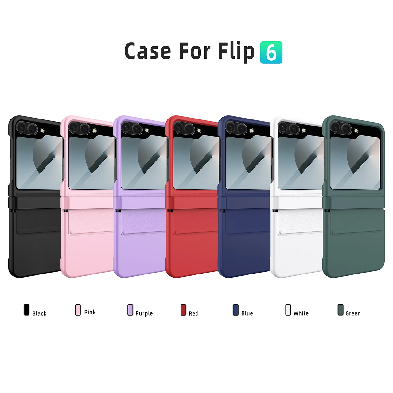 For Samsung Z Flip6 Soft Leather Hinge Case with Stand Glass Protector