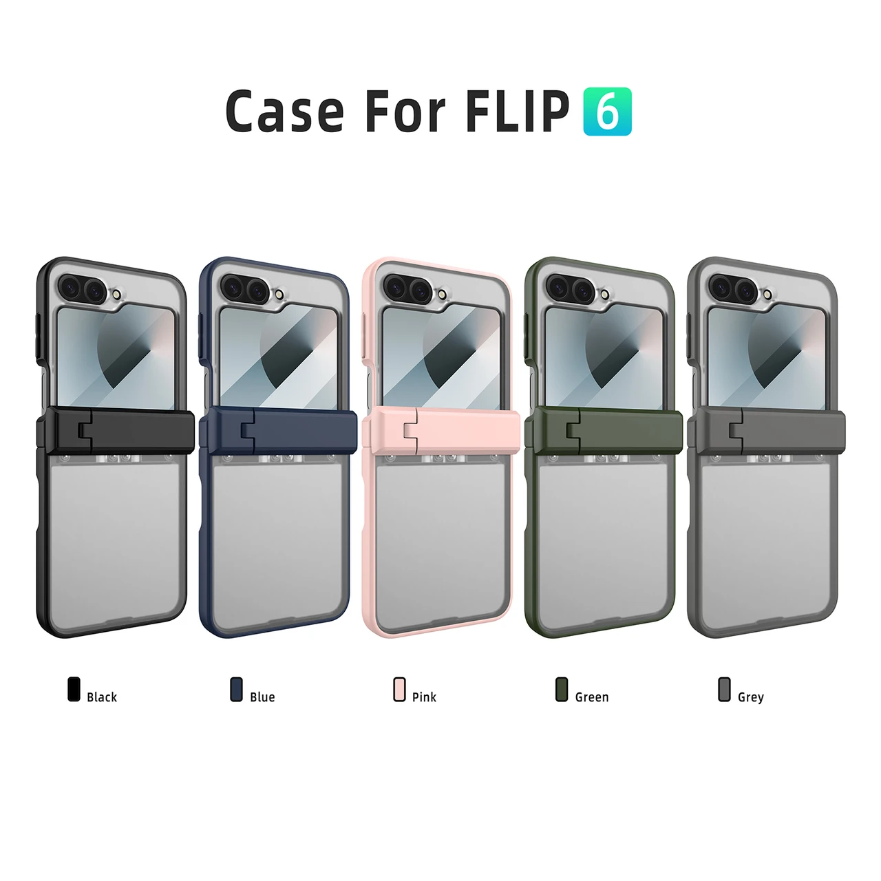 For Samsung Z Flip6 Spring Hinge Stand Injection Molded Phone Case