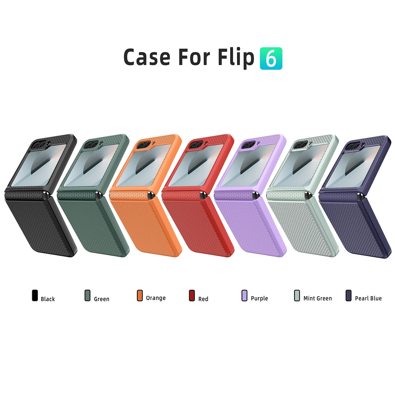 For Samsung Z Flip6 Full Wrap Grid Texture Shockproof Phone Case