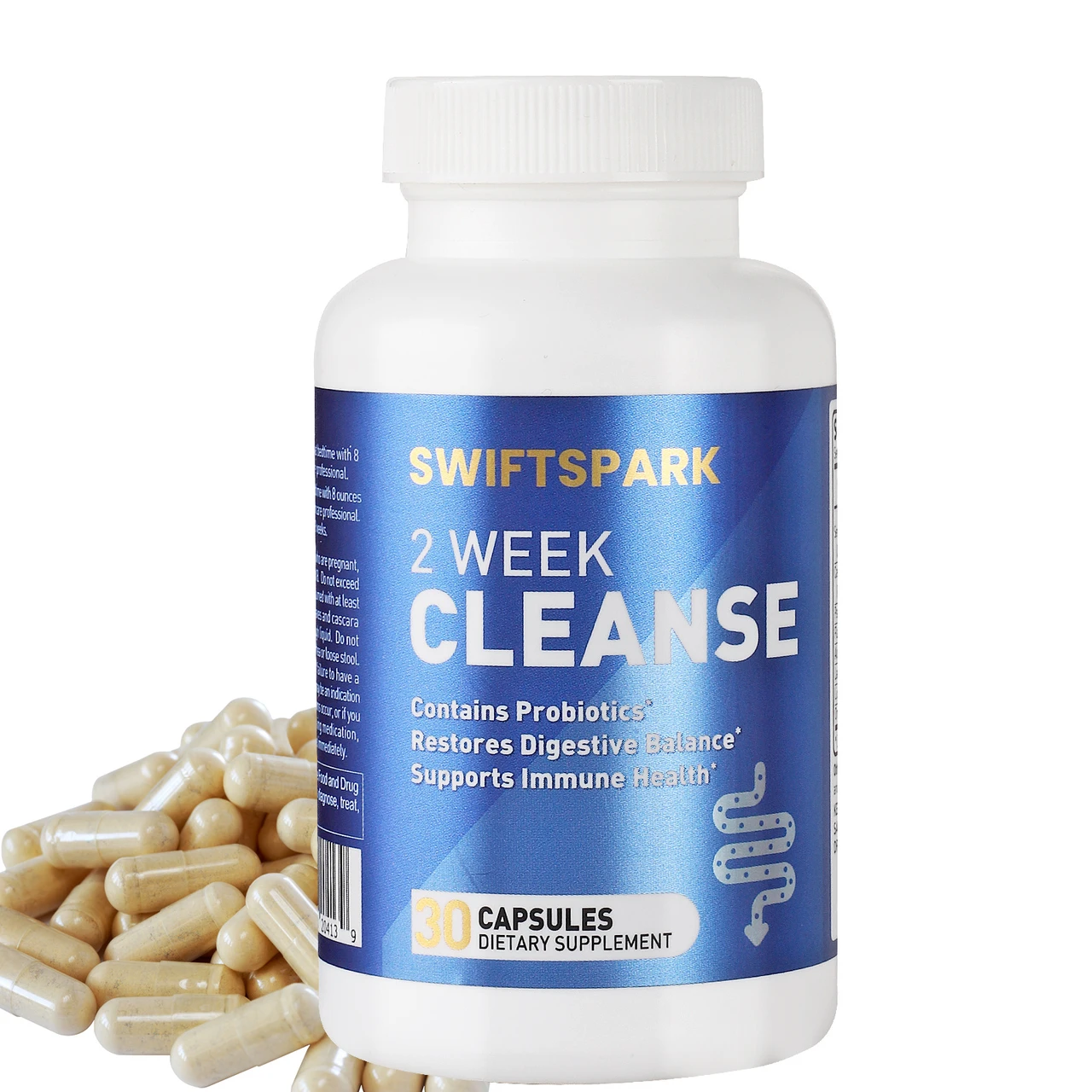 New 3-in-1 2 Week Cleanse with Probiotics - Gut & Colon Support, Restores Digestive Balance, Supports Immune Health, 30 Capsules, Dietary Supplement