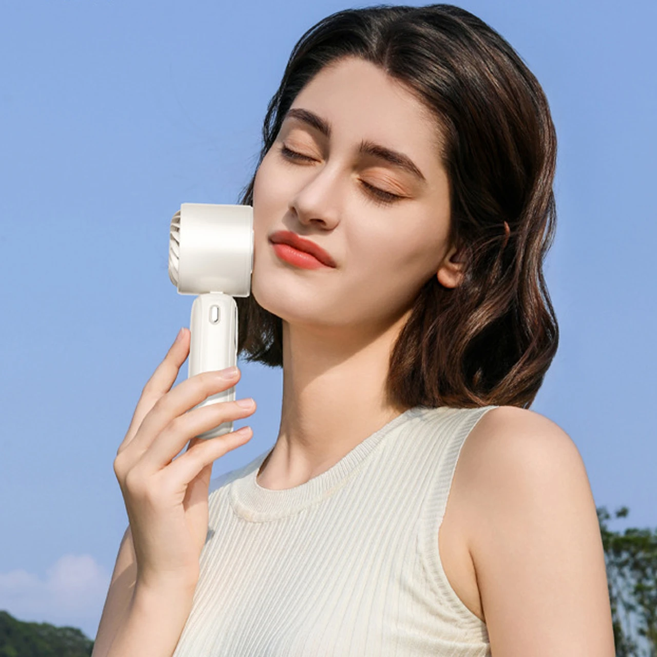 USB Turbo Handheld C Mini Folding Cooling Fan For Outdoor Use