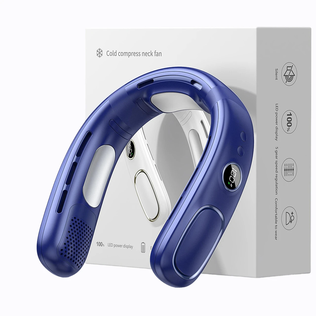 Neck Fan Semiconductor Cooling Usb Rechargeable Bladeless Portable Fan