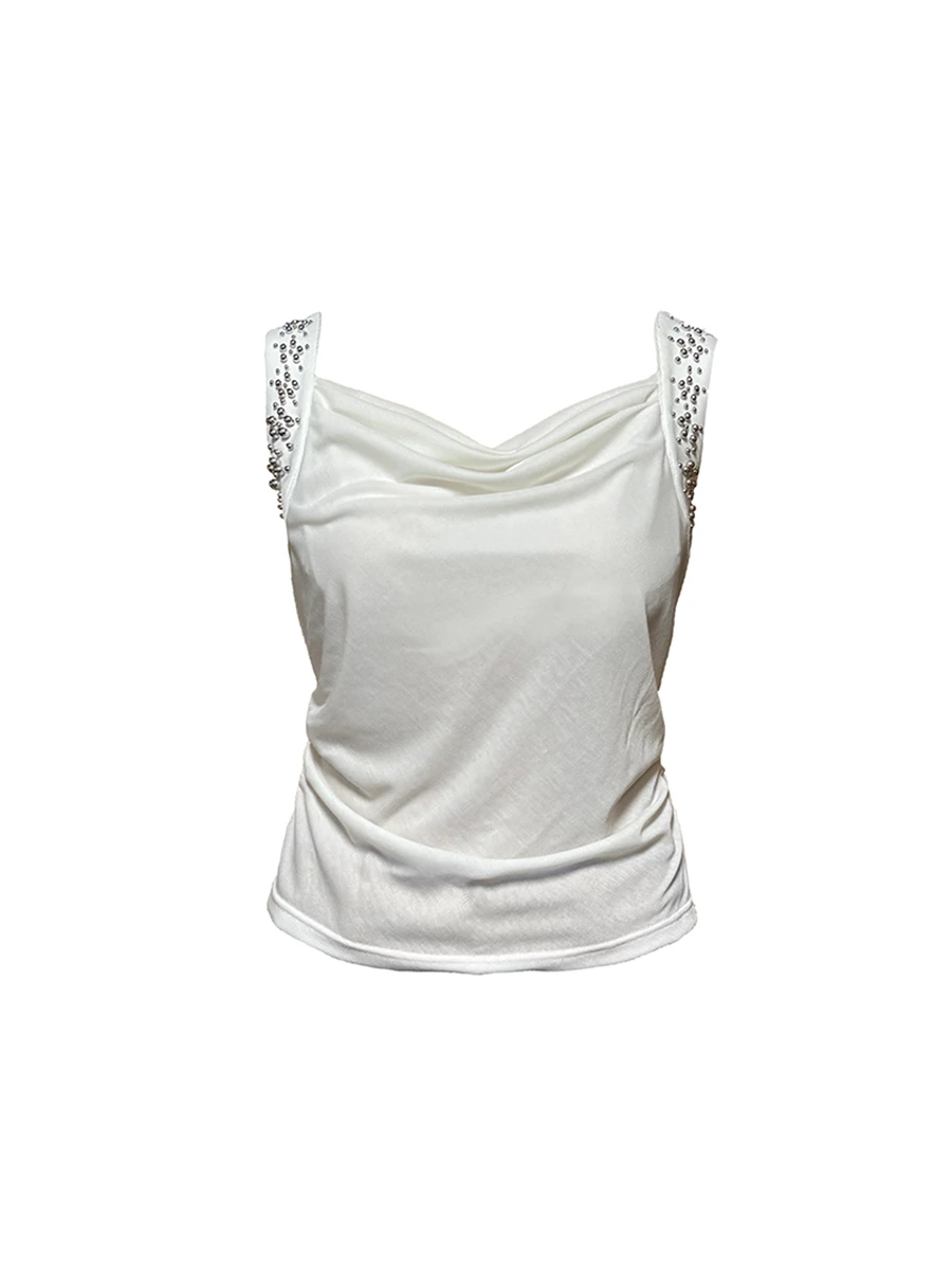 大人気！まとめ一覧 JCAESAR STUDDED DRAPED NECKLINE TOP トップス