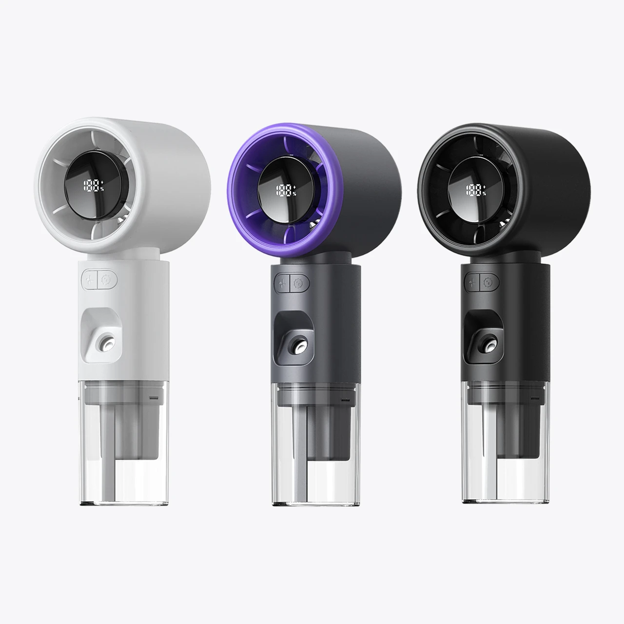 Portable Turbo Mist Fan LED Display Rechargeable Handheld Humidifier