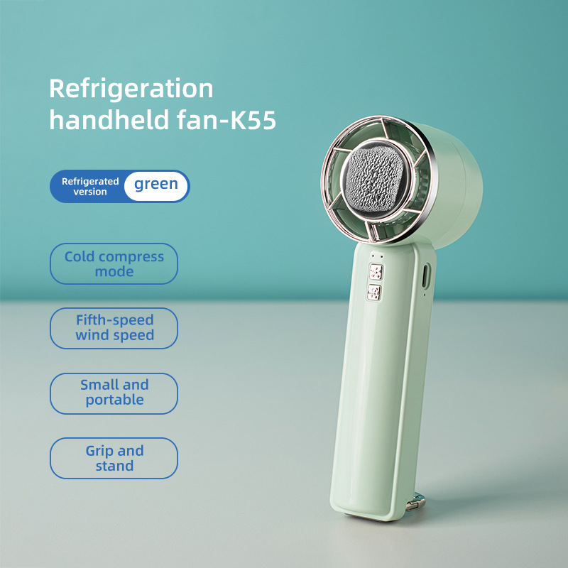 Handheld Cooling Fan Semiconductor Portable 5 Speed Quiet Wind Power-Cellmalls