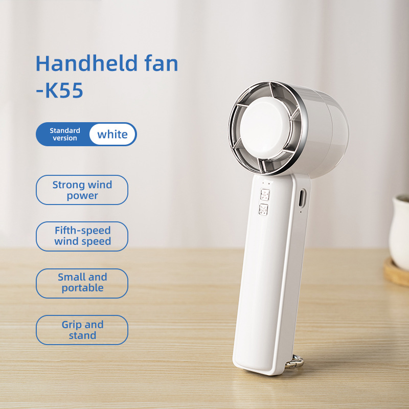 Handheld Cooling Fan Semiconductor Portable 5 Speed Quiet Wind Power-Cellmalls