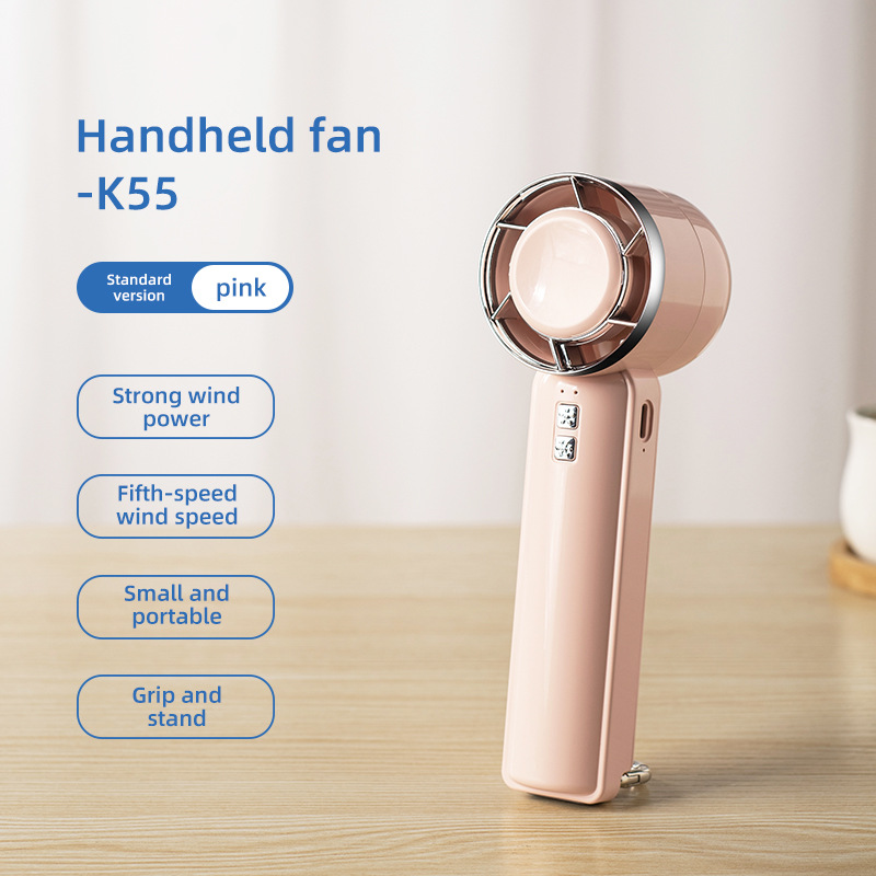 Handheld Cooling Fan Semiconductor Portable 5 Speed Quiet Wind Power-Cellmalls