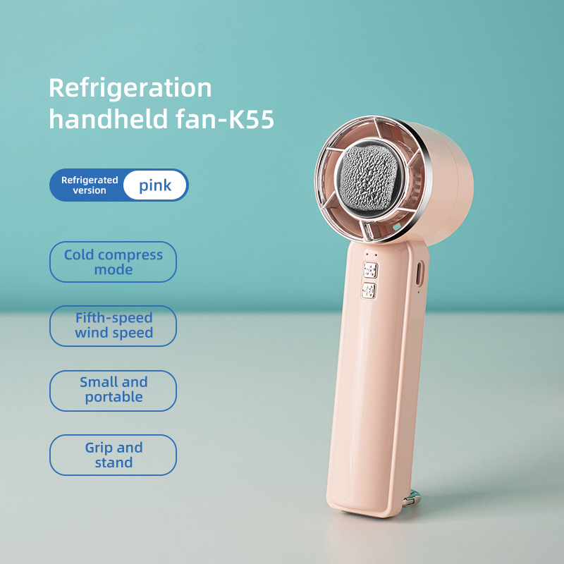 Handheld Cooling Fan Semiconductor Portable 5 Speed Quiet Wind Power-Cellmalls