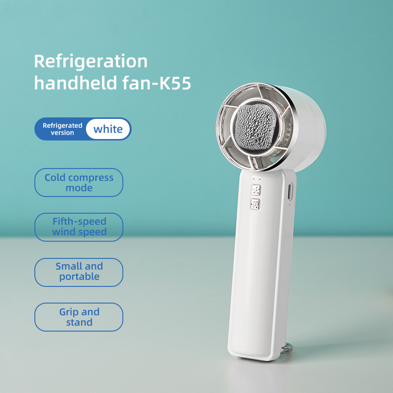 Handheld Cooling Fan Semiconductor Portable 5 Speed Quiet Wind Power-Cellmalls